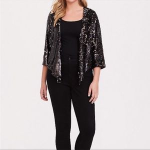 Torrid Sequin Plus Size1/2 Sequin Drape Bolero Kimono Jacket‎